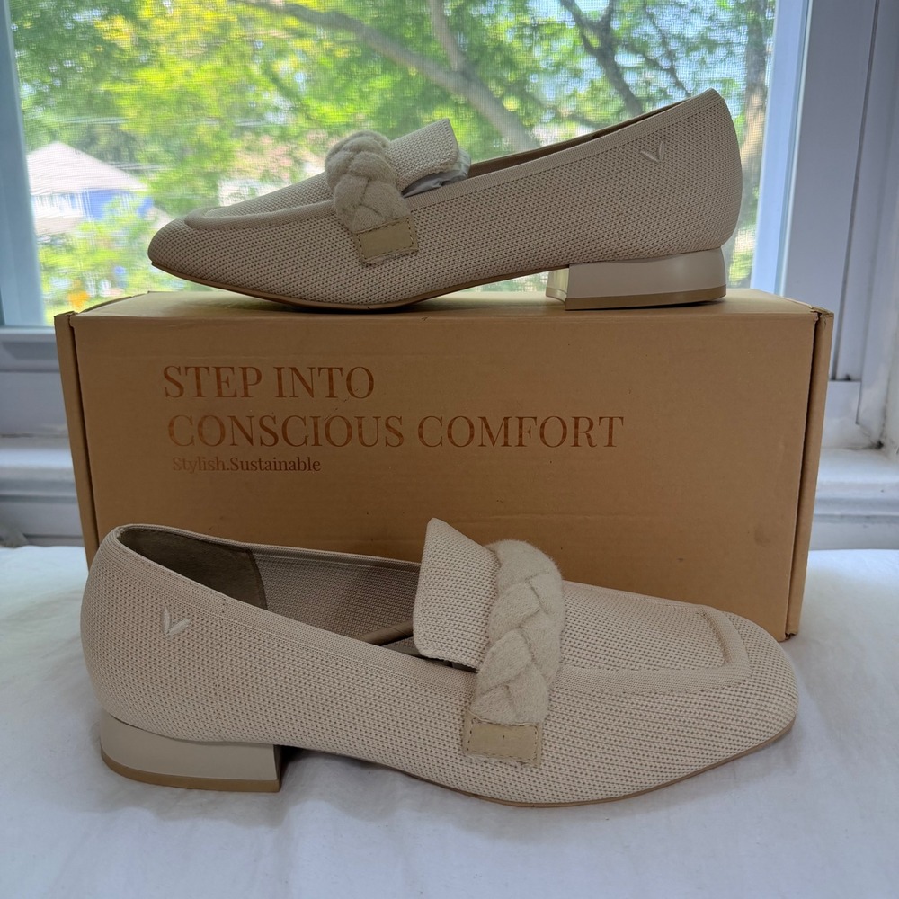 VIVAIA Wool Loafer Cream Beige Knit Flats - Size EU 39 / US 8 / NWT - Picture 4 of 7